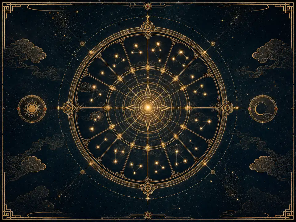 紫微斗數十二宮金線星圖